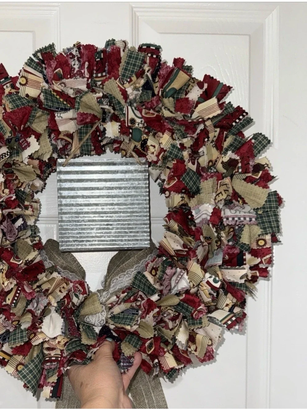 Handmade Rag Wreath Grandmacore Cottage Eclectic 